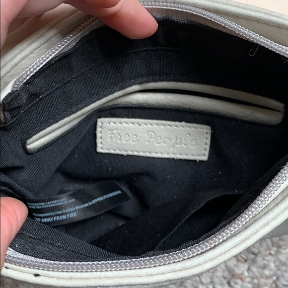 Free People leather fringe grey crossbody bag - Picture 7 of 8